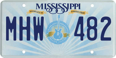 MS license plate MHW482
