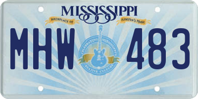 MS license plate MHW483