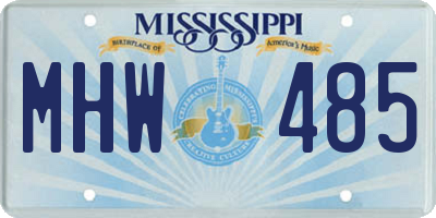 MS license plate MHW485
