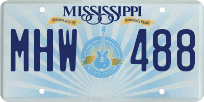 MS license plate MHW488