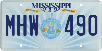MS license plate MHW490