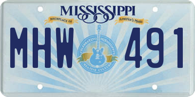 MS license plate MHW491