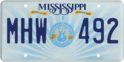 MS license plate MHW492