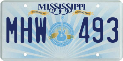 MS license plate MHW493