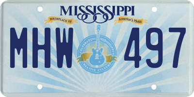 MS license plate MHW497