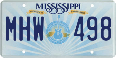 MS license plate MHW498