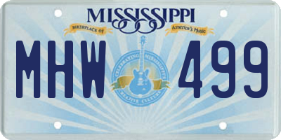 MS license plate MHW499
