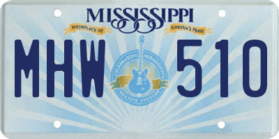 MS license plate MHW510