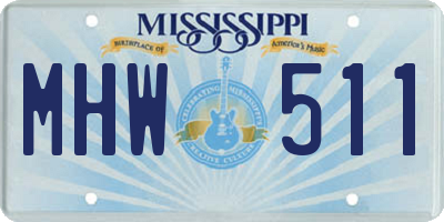 MS license plate MHW511
