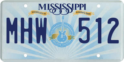 MS license plate MHW512