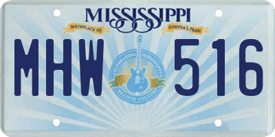 MS license plate MHW516