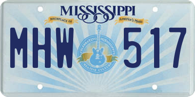 MS license plate MHW517