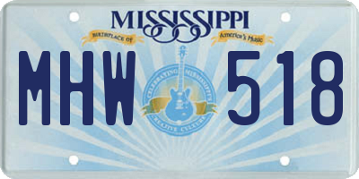 MS license plate MHW518