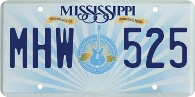 MS license plate MHW525