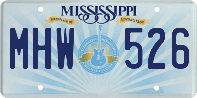 MS license plate MHW526