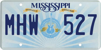 MS license plate MHW527