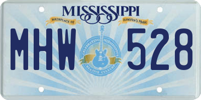 MS license plate MHW528