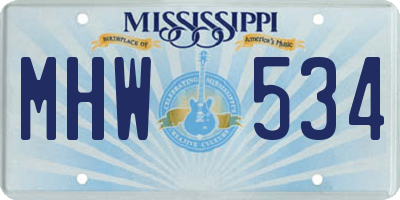MS license plate MHW534