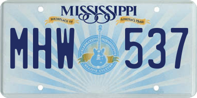 MS license plate MHW537