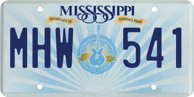 MS license plate MHW541