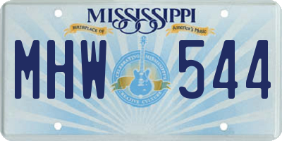 MS license plate MHW544