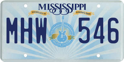 MS license plate MHW546