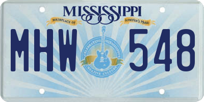 MS license plate MHW548