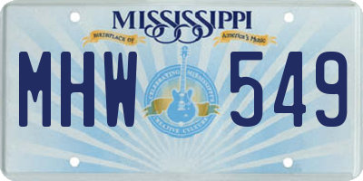 MS license plate MHW549