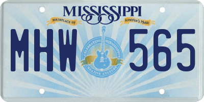 MS license plate MHW565