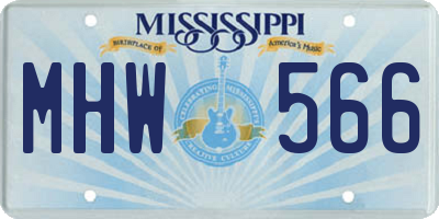 MS license plate MHW566