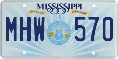 MS license plate MHW570