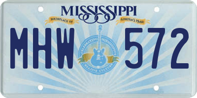 MS license plate MHW572