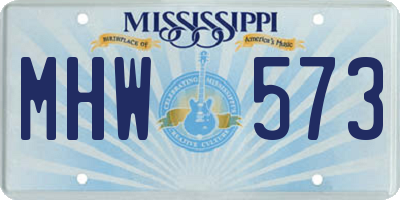 MS license plate MHW573