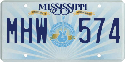 MS license plate MHW574