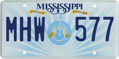 MS license plate MHW577