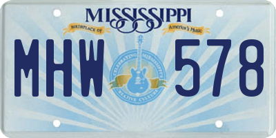 MS license plate MHW578