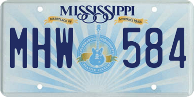 MS license plate MHW584