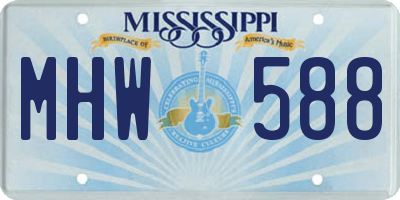 MS license plate MHW588