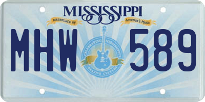 MS license plate MHW589