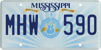 MS license plate MHW590