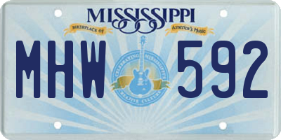 MS license plate MHW592