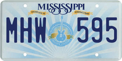 MS license plate MHW595