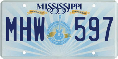 MS license plate MHW597