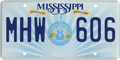 MS license plate MHW606