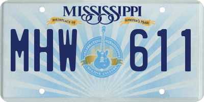 MS license plate MHW611