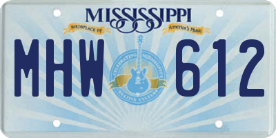 MS license plate MHW612
