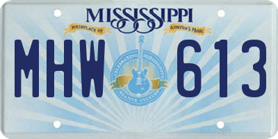 MS license plate MHW613