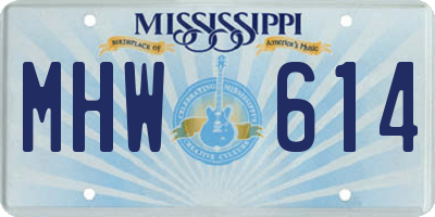 MS license plate MHW614