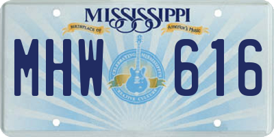 MS license plate MHW616
