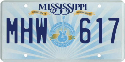 MS license plate MHW617